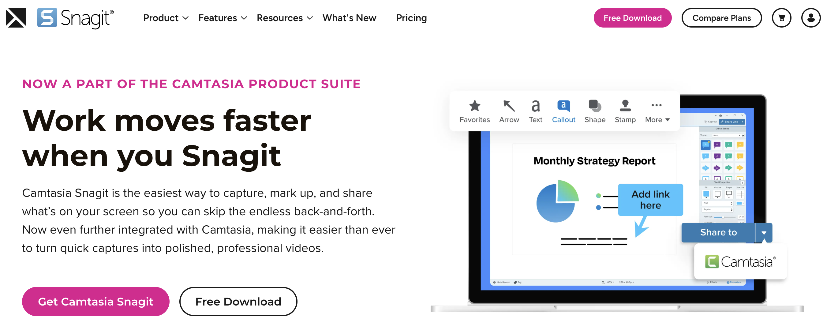 Snagit editor with annotated screenshot and markup tools
